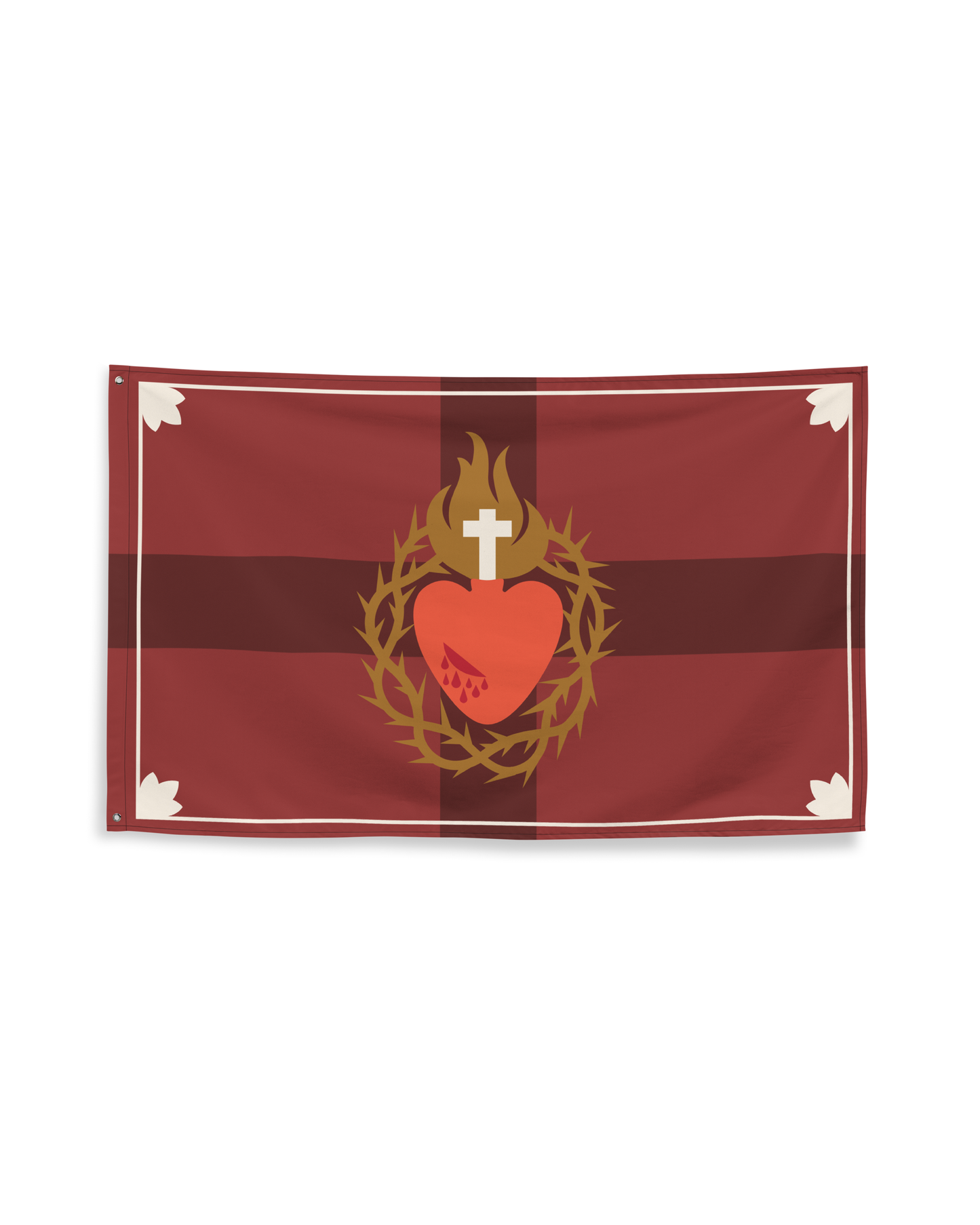 Flag: Sacred Heart of Jesus, Red Horizontal