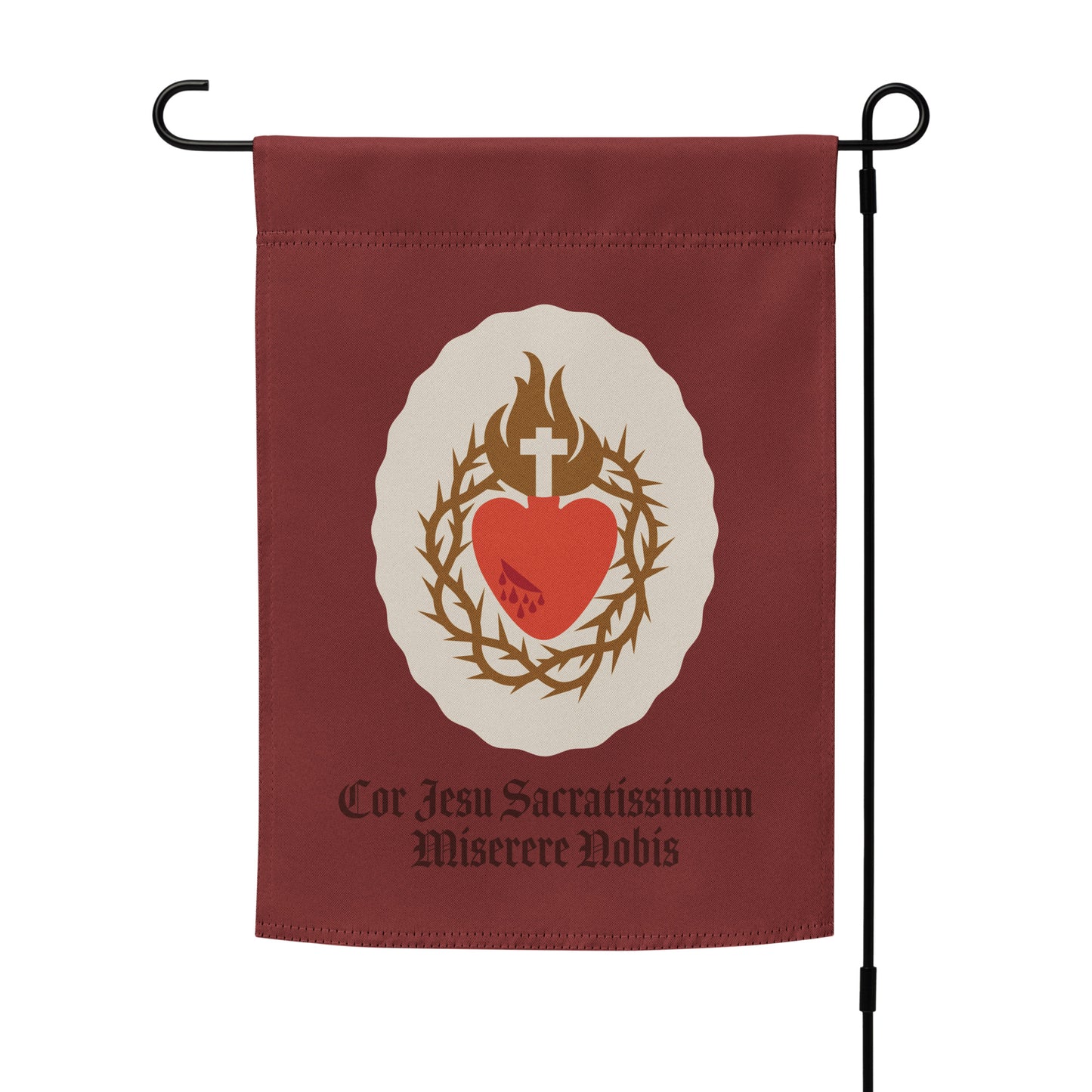 Garden Flag: Sacred Heart, Red Oval