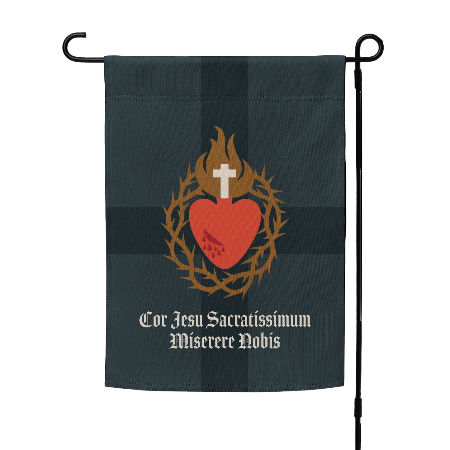 Sacred Heart Garden Flag, Navy