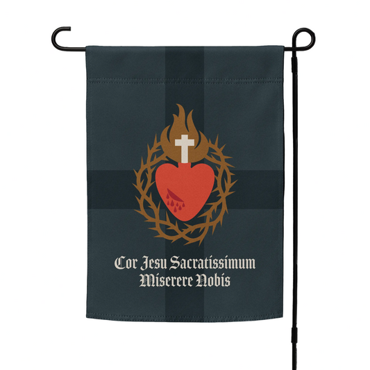 Sacred Heart Garden Flag, Navy