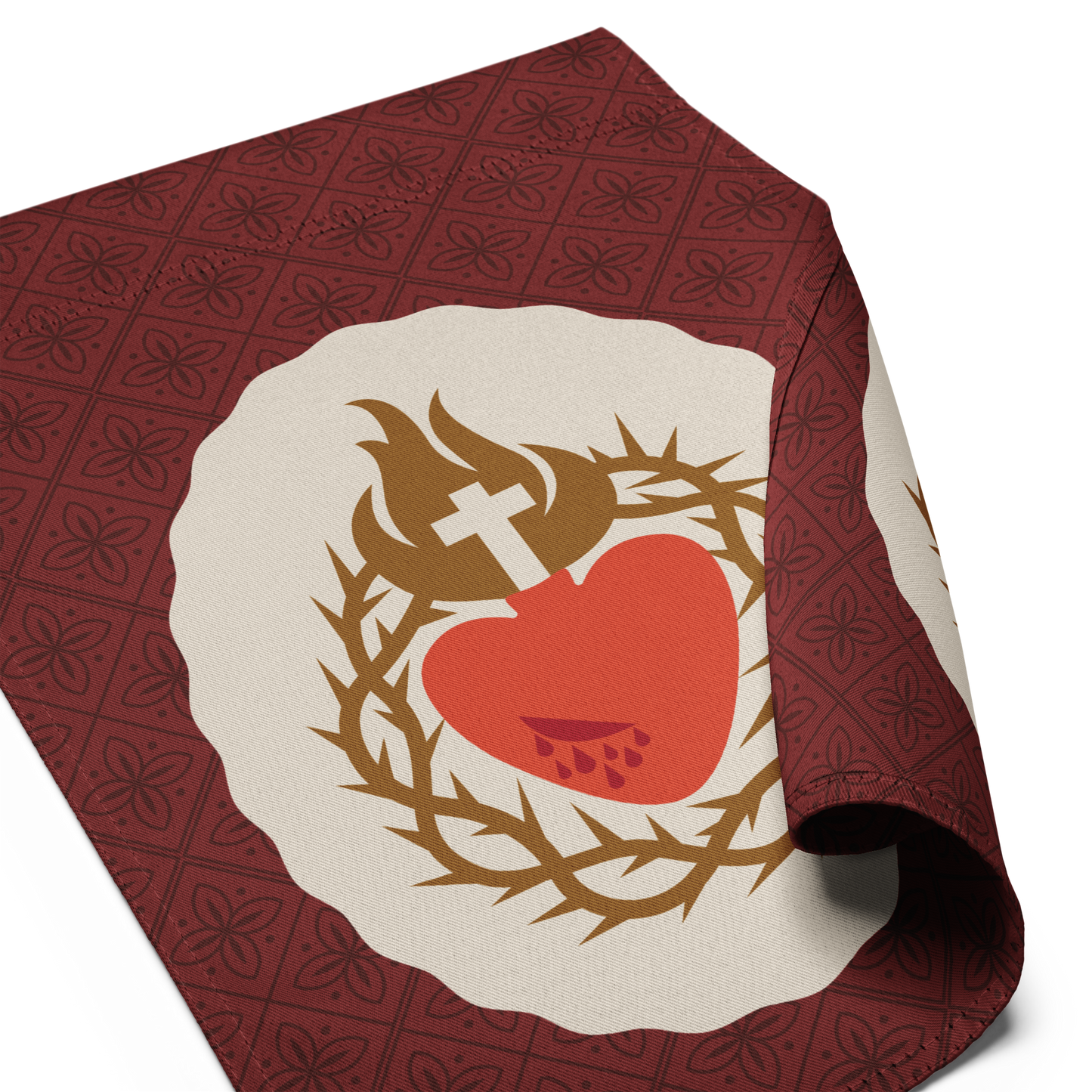 Sacred Heart Garden Flag Red Oval